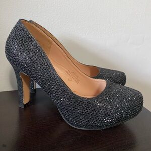 Sparkling black high heels